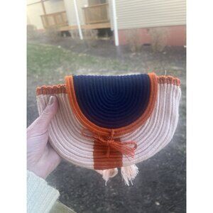 Sophie Anderson knit coquette belt bag tassels bohemian semi-circle w/dustbag